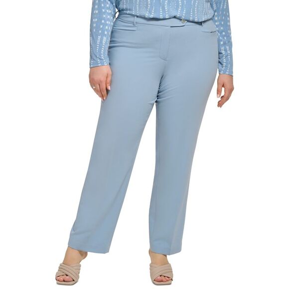 Plus Size Lux Modern-Fit Straight-Leg Pants - Picture 1 of 1